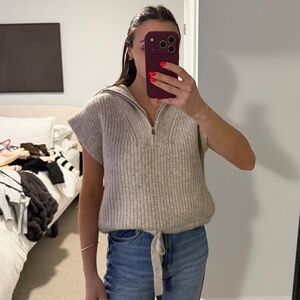 Beige Sleeveless Sweater